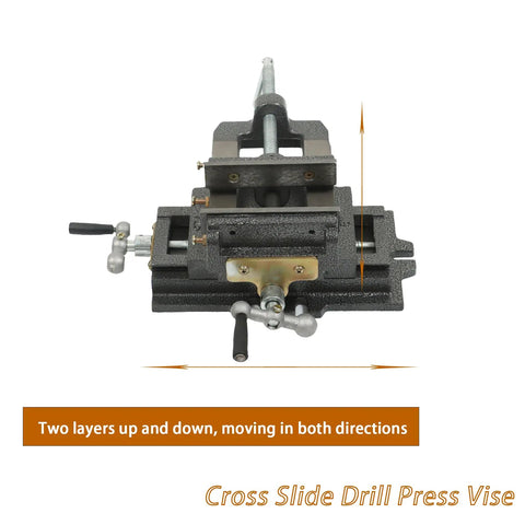 Built Like An Absolute Tank Cross Slide Drill Press Vise With Smooth Dual Axis Compound Movement Crafted From Solid Cast Iron For Zero Play Precision Clamping Every Garage Fix, top view showcasing adjustable clamps.