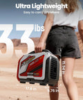 2400 Watt Portable Inverter Generator With Smart App Control Ultra Quiet Engine And Reliable Clean Power Ready To Roll, 33 lbs, compact and portable for outdoor use.