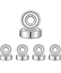 608z Sealed Deep Groove Ball Bearings 8x22x7mm Miniature, set of 10, double shielded rubber seals, durable carbon steel for roller skates