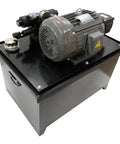 Dinenovote 3750w Hydraulic Power Unit With 80L Tank, Double-End Valve And Quantitative Vane Pump, 14Mpa Pressure Rating, Hard Tube Wiring For Continuous Industrial Use showing compact black steel tank and motor.