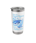 Road Trip Vibes Stainless Steel Insulated Tumbler With Open Highway Car And Open Sea Sail Design Double Wall Construction Leak Resistant Lid