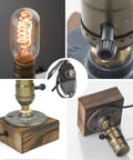 Vintage Table Lamp With Industrial Dimmable Night Light And Steampunk Desk Lamp E26 Socket Great For Bedroom Living Room