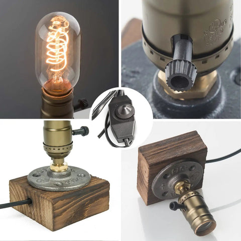 Vintage Table Lamp With Industrial Dimmable Night Light And Steampunk Desk Lamp E26 Socket Great For Bedroom Living Room