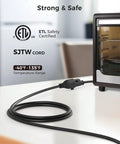 ETL Listed 16 AWG Heavy Duty 13A Power Extension Cord 25 Foot 3 Prong in use with indoor appliance on white counter