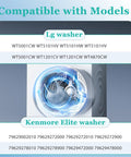 Visual showing compatible washer models including WT1101VW WT4870CW with Suspension Rod Upgrade Kit For Front Load Washer Models WT1101VW WT4870CW WT1201CV/W WT5101HV/W WT1101CW WT5001CW With AJK72909308 Upgrade For Reliable Support Quieter Operation And Long Lasting Performance.