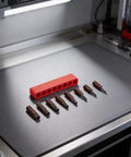 Awesome 8-Piece Torx Security Bit Set With Hardened Steel TS8 To TS40 Sizes For Power Drills Auto And Electronics Repair At 1-Inch Length To Handle Heavy Duty Jobs Without Slipping Or Stripping Threads. Eight hardened steel Torx security bits in red holder