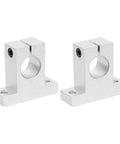 SK20 Aluminum Linear Motion Rod Rail Clamping Guide Support Two Piece Set for 20mm Shaft Precision Alignment and Stable Mounting