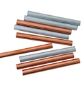 Two Pieces 99.995 Percent Pure Copper And Zinc Rods, 3 Eighths Inch Diameter by 4 Inches Long, for DIY and Science Projects