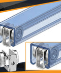 8 Pack 2 Wheel Trolley Rollers For 1-5/8 Inch Channel Struts Light Duty Dual Wheel Roller With Ball Bearings Zinc Plated M6 Mounting Hole 1000 Lb Capacity in channel view