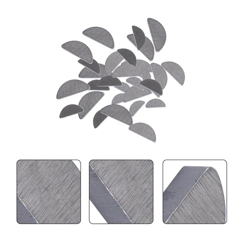 Half Moon Semicircle Woodruff Key Kit with 80 piece stainless steel fasteners and smooth surface shown in detail for industrial use