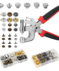 Pro Grade Leather Rivets Snap Buttons And Fasteners Kit With Tool 40 Sets 15MM Button Snaps And 160 Rivets 4 Color Metal Snaps