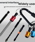 Six Piece Color Coded Screwdriver Bit Holder Set With Keychain Adapter Durable Steel One Quarter Inch Hex Shank For Drills