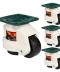 Four Pack Swivel Castors With Telescopic Leveling Premium Nylon Wheel Furniture Casters Heavy Duty Industrial transport wheels on display.