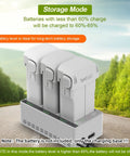Three Bay Drone Battery Charging Dock for L1 and X1 Batteries with LED Indicators in storage mode outdoors
