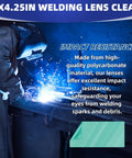 2x4.25 inch universal welding lens clear polycarbonate impact-resistant eye safety debris protection