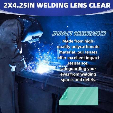 2x4.25 inch universal welding lens clear polycarbonate impact-resistant eye safety debris protection