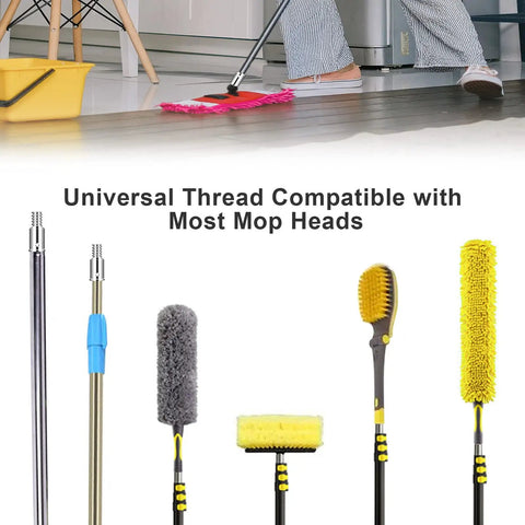 Thread Tip Replacement Kit for Extension Poles Go To Ultra Threaded Tips in 0.8 Inch and 1 Inch Sizes with mop and broom heads