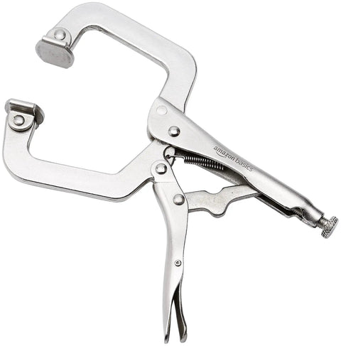 Three Piece C Clamp Locking Pliers Set With 6 Inch, 9 Inch And 11 Inch Jaws, Beefy Grip And Rust Resistant Nickel Plated Alloy Steel Construction