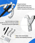 4 Way 2 Claw Reversible Gear Puller 2 Ton Heavy Duty Carbon Steel Bearing And Flywheel Remover with components shown