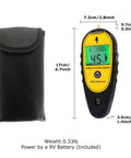 Backlit LCD Electric Fence Voltage Tester With Fault Finder, 200V To 15,000V Range shown with a black carrying case and dimensions