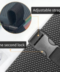 Adjustable strap and one second lock detail of the Slick Grab And Go Accordion File Organizer With Hella Spacious Pockets For Letter Size Paperwork Heavy Duty Expandable Document Holder.