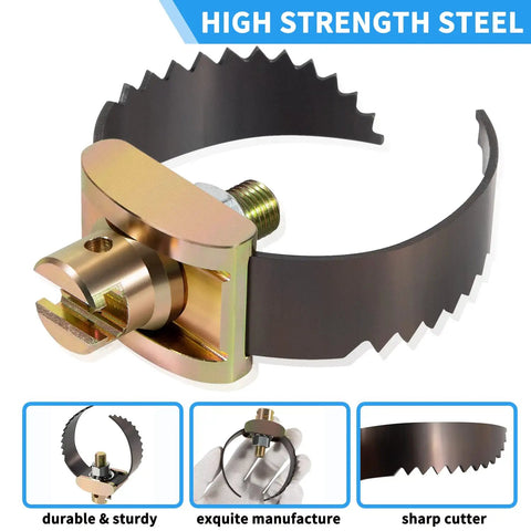 Professional Grade Heavy Duty 2 Inch C Cutter Drain Cleaner Tool That Handles Thick Grease Clogs Without Sweat And Restores Flow Instantly Compatible With Major K Series Sectional Cable Machines, featuring sharp steel cutter.