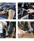 Pro Grade Ultimate Mechanic Tool Set 151 Pieces in use for auto repair with various socket wrench sizes