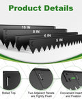 Close-up of Heavy Duty Black Steel Landscape Edging Kit 20 Foot 6 Pack With Gloves 5 Inch Heavy Gauge Rounded Edge Metal Border details