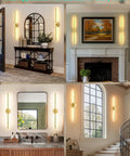 Straight Up Game Changer Wireless Wall Sconces Set Of Two Rechargeable 10000Mah Battery Light with modern decor in various rooms.