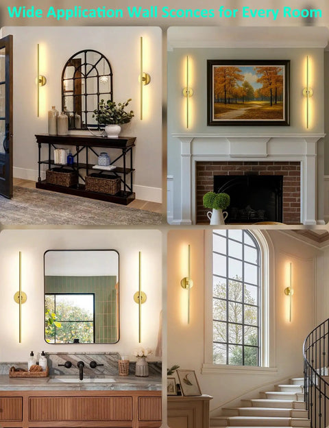 Straight Up Game Changer Wireless Wall Sconces Set Of Two Rechargeable 10000Mah Battery Light with modern decor in various rooms.