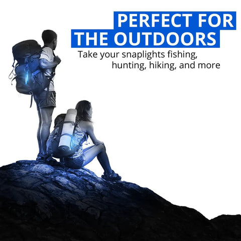 Hikers with Mil Spec Blue SnapLight Emergency Light Sticks 6 Inch With 8 Hour Run Time Bulk Pack 20 Chem Lights at night