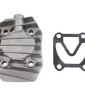 Oil-Free Silent Cast Aluminum Air Compressor Cylinder Head Replacement Part With 13 Size Options For Pneumatic Tools, Gray, Durable Heat