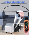 Air Assist Pump Kit For Laser Cutter And Engraver, Adjustable 30 L Per Min Flow, noise meter showing low noise level