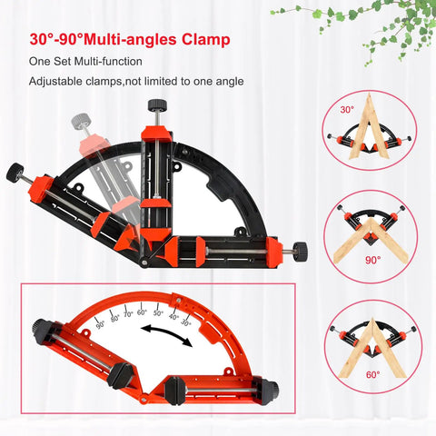 Pro Level Adjustable Corner Clamps For Woodworking Projects, Multi Angle Right Angle Grip Set With Steady Hold For Bookshelves Cabinets And Framing, Slick Black Build That Makes Your Diy Jobs No Sweat