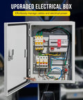 Tough As Nails 16 X 16 X 8 Inch Nema 4X Steel Electrical Box With IP66 Weatherproof Shield And Heavy Duty Lock, opened view.