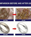 Comparison of jewelry before and after using Scratch Fix Kit 30g Glass Remover With Sponge Quick Fix Polishing Cream