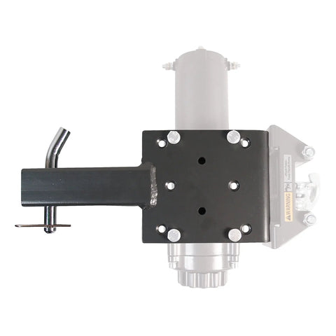 Universal 2 Inch Receiver Hitch Winch Mount For ATV UTV Black Beefy Heavy Duty Powder Coated Steel Pre Drilled Top View