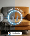 Top Shelf Replacement Recliner Sofa Chair Mechanism Tension Extension Springs Built Legit To Run Smooth On Demand Instant Comfort Restore Kit Two Pack Bundle on a worn and new sofa.