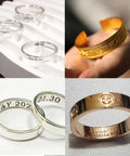 Professional Double Sided Dial Ring Engraver Featuring Hella Precise Hard Alloy Pen Tip For Sleek Inner Jewelry Marking And 1.5Mm To 2.0Mm Sturdy Letter Blocks showing engraved rings.