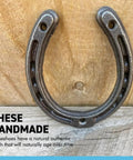 Authentic Handmade Cast Iron Horseshoe Wall Decor Heavy Duty Good Luck Charm Wedding Present Includes Hardware close-up