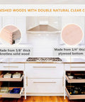 Smooth Glide Pull Out Cabinet Organizer And Slide Out Drawer With Heavy Duty Rollers, featuring knotless solid wood construction.