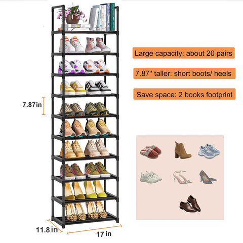 Heavy Duty Metal Shoe Rack Modular Storage Organizer For Closet And Entryway Easy Split Setup Top Tier System To Keep Your Kicks Tidy And Stress Free Forever