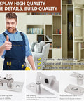 Heavy Duty Pivot Hinge Set With Stainless Steel Ball Catch For Wood Doors And Hidden Bookcases Featuring 360 Rotation and Invisible Hardware in use.
