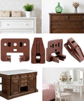 Twenty Pack Of Sturdy Plastic Drawer Slide Tracks And Center Mount Glides Replacement Kit With No Fuss Install Hardware For Bedroom Furniture Fixes And Nightstand Upgrades, showing brown plastic glides and furniture.
