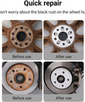 Wheel Hub Cleaning Kit With 15 Cleaning Pads before and after use on rusty and clean wheel hubs