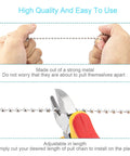 Hands holding Crystal Glass Ceiling Fan Pull Chain Set for light and speed control, with tool for adjusting 20 inch extensions.