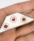 Close-up of 8 Pack Sturdy Corner Braces For Wood Shelves And Furniture, showing right angle design with three screw holes