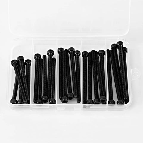 M5 Hex Socket Head Cap Screws Set Heavy Duty 60 65 70 75 80mm Fully Threaded 12.9 Grade Alloy Steel Black Oxide Finish Kit