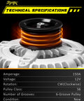 Beefed Up 150A 12V Clockwise Alternator Replacement Fits Sorento 2011 And 2015-2018, Sedona 2011-2012 And 2014-2018, Santa Fe 2013-2018 V6 3.3L 3.5L With 6-Groove Pulley OE 37300-3C520 with specifications
