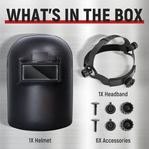 Auto Darkening Welding Helmet With Flip Front Viewing Area 3.86 By 1.61 Inches, adjustable headgear, accessories included